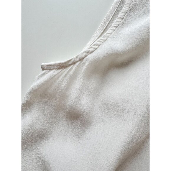 EVERLANE Ivory Silk Crepe De Chine Sleeveless Classic Button Up Blouse, Size 12 - Picture 8 of 13
